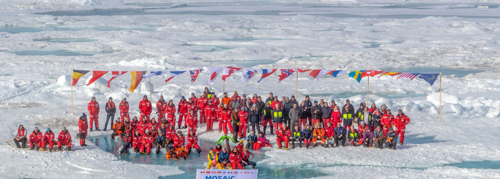 Participants of the MOSAiC Expedition on the Arctic sea ice